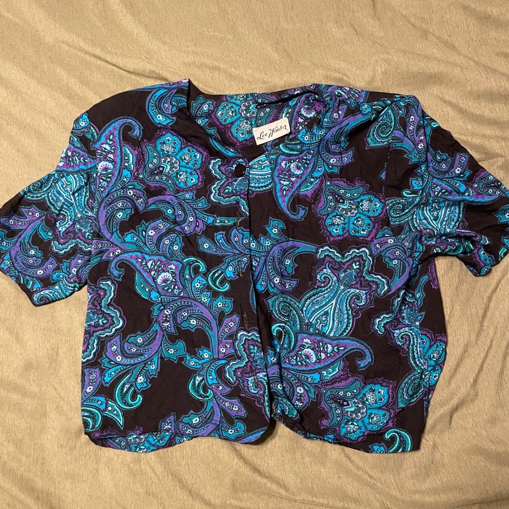 Lee Blue and Purple Paisley Button Down Shirt